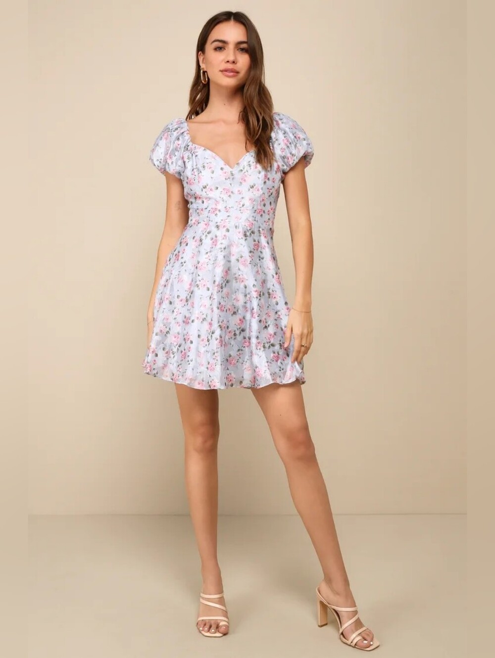 NWT LULUS Coquette Romantic Cottagecore Vintage Inspired Puff Sleeve Mini Dress
